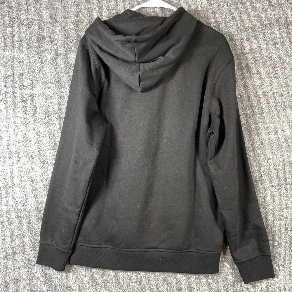 True Religion Hoodie Mens Medium Black Pullover Sweatshirt Buddha Spell Out $119